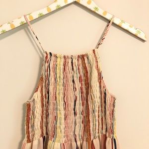Striped Flowy Ruched Tank Top